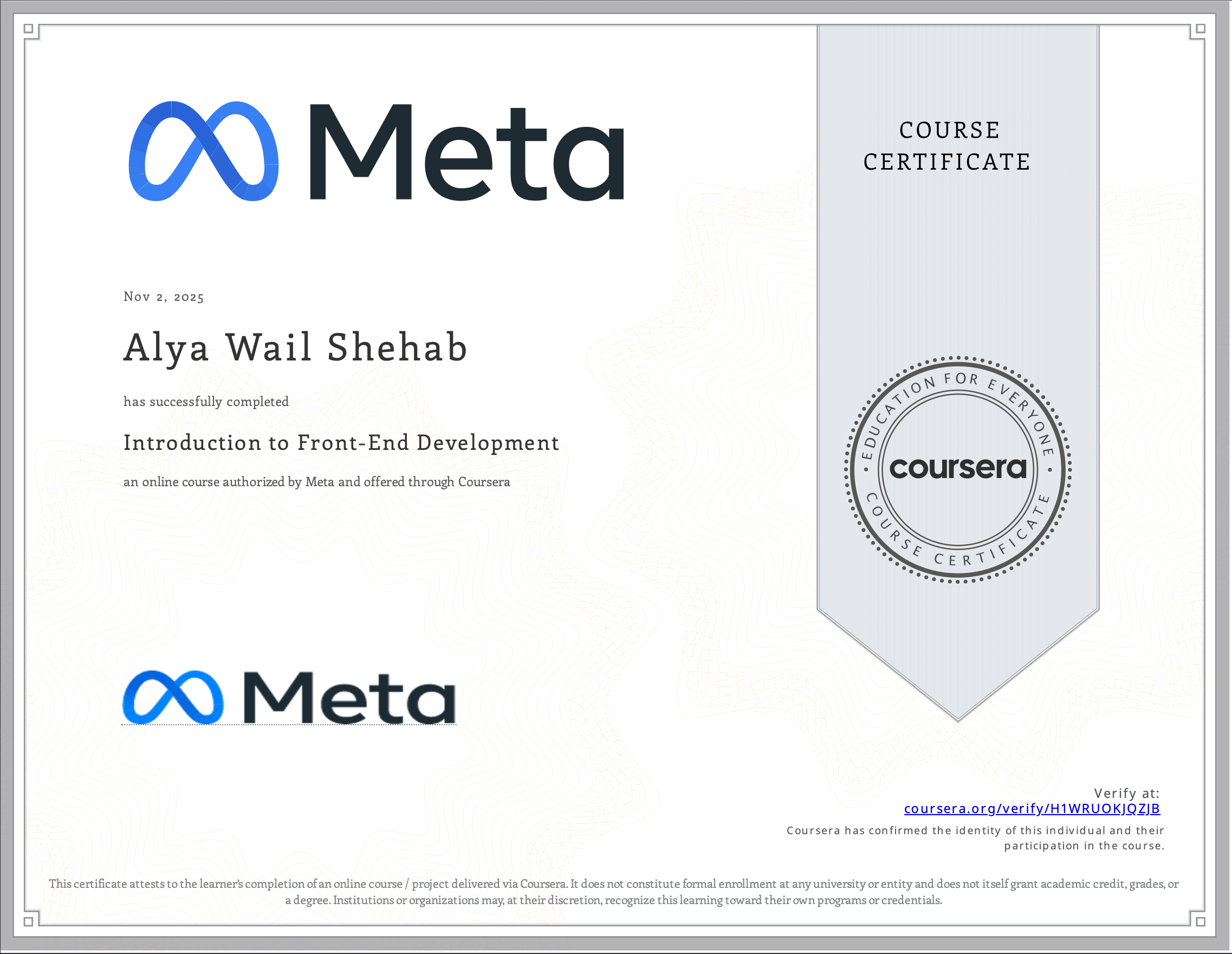 Certificate 2